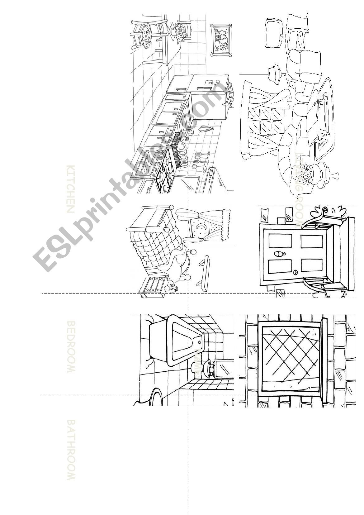 Rooms of the house Mini Book worksheet