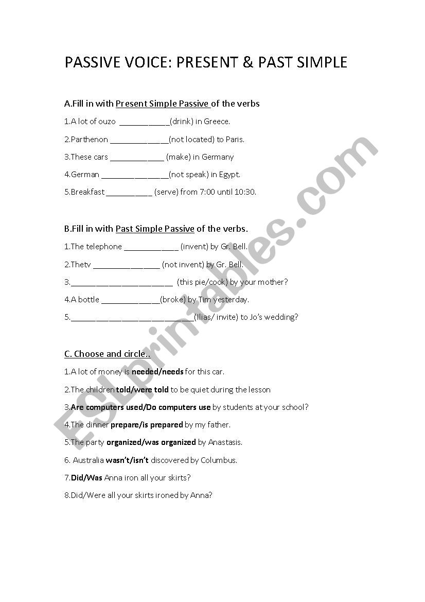 Passive Voice: Present & Past Simple