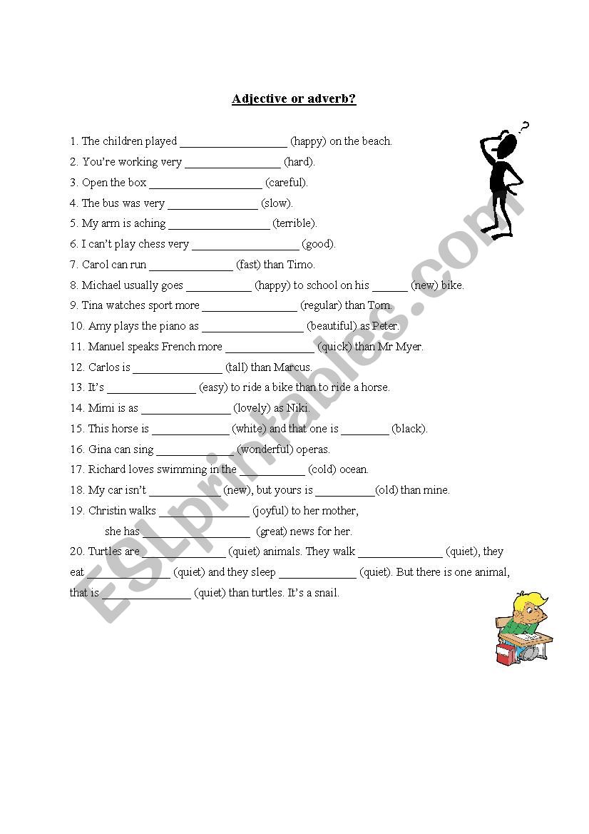 Adjective or Adverb? worksheet