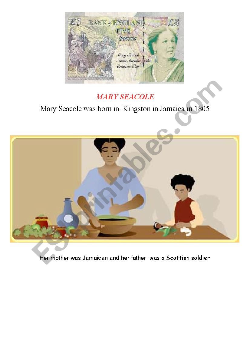 MARY SEACOLE worksheet