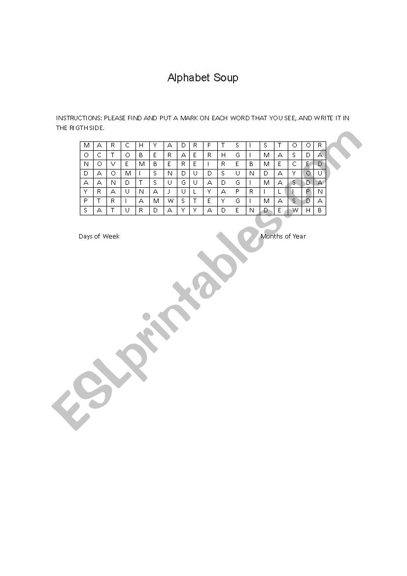alphabet soup worksheet