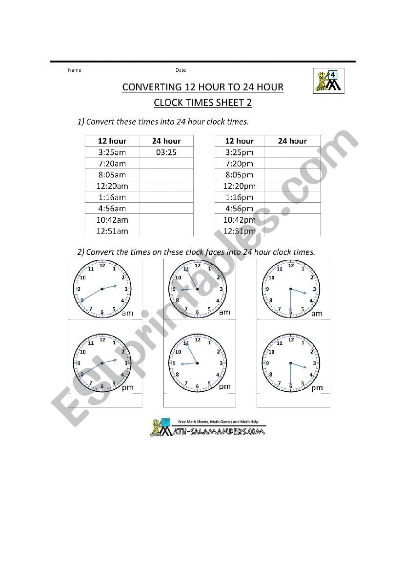 Maths Sample worksheet