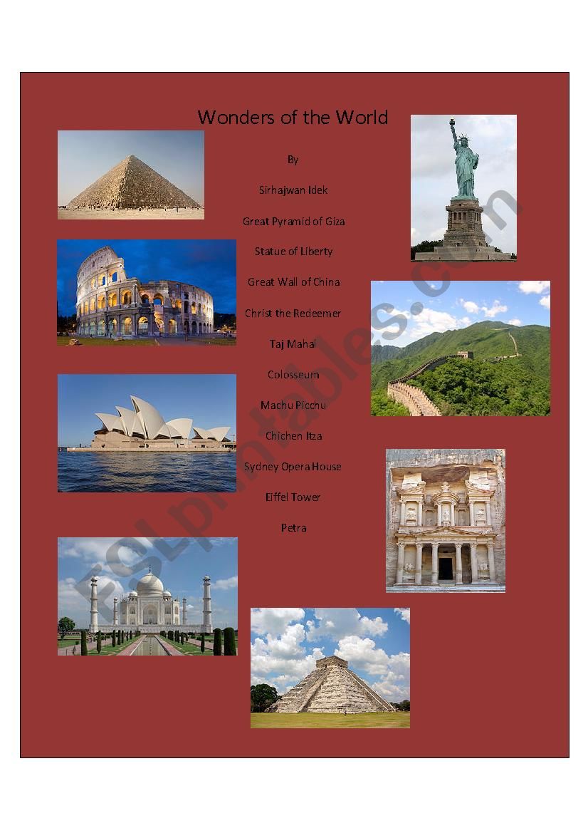 World Wonders Series 1 worksheet