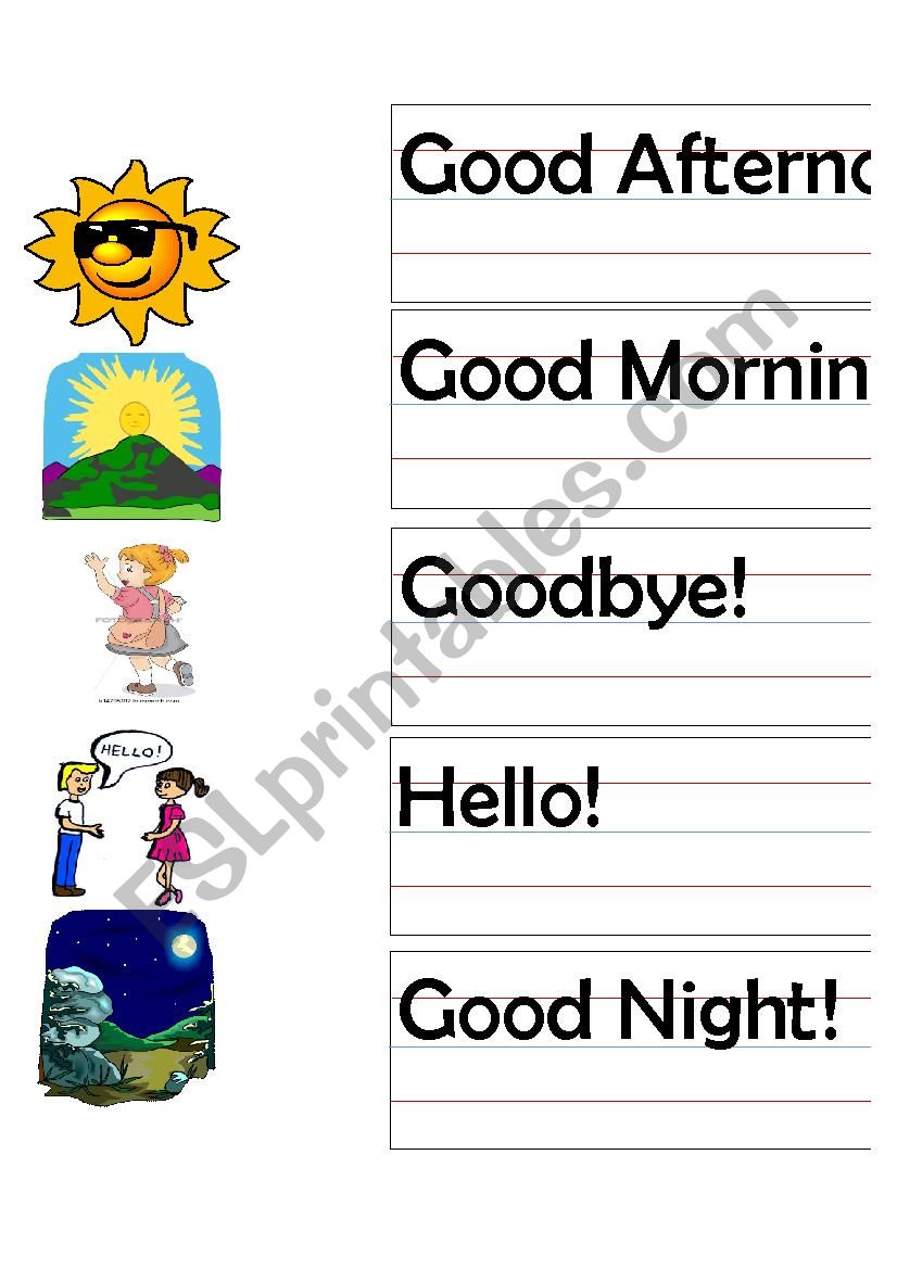 Greetings worksheet