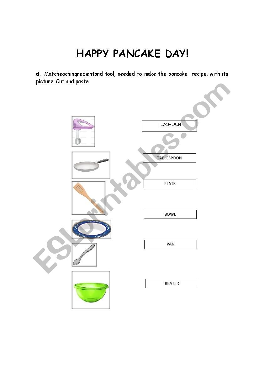 Pancake Day  worksheet