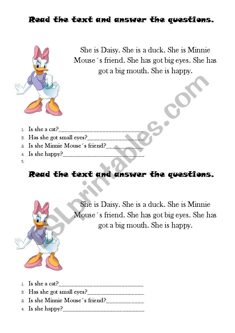 READING COMPREHENSION worksheet