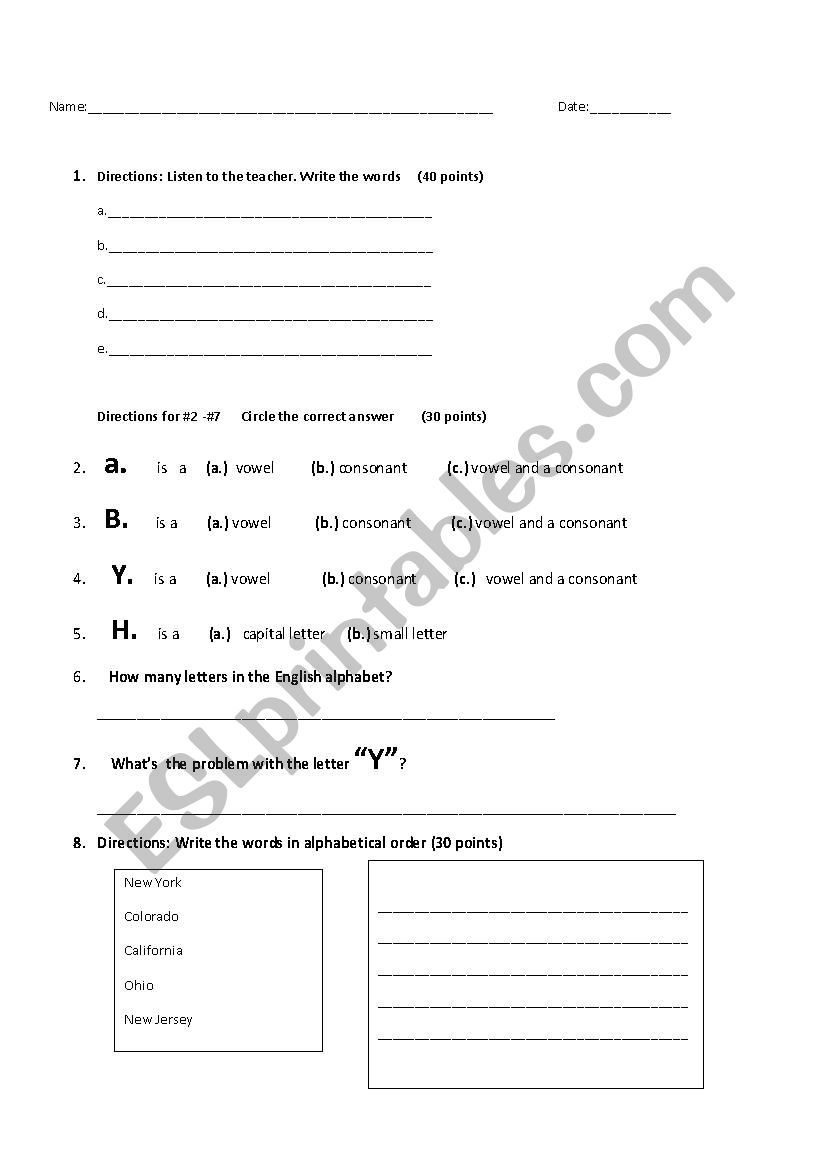 ABCs worksheet