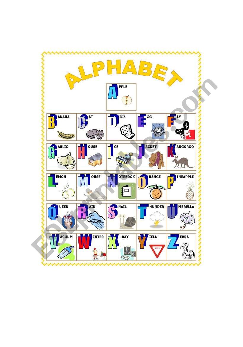 Alphabet Poster - Handout  worksheet