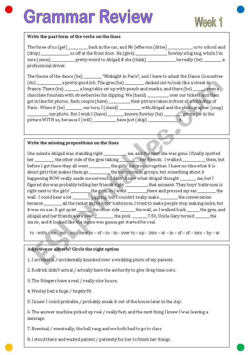 Grammar  worksheet