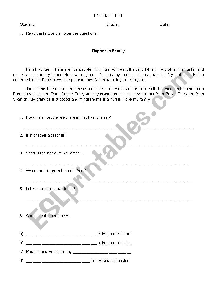 Verb to be worksheet