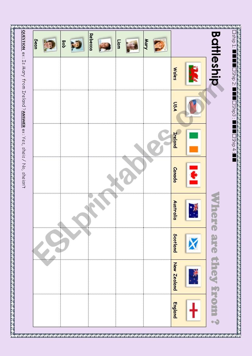 Battleship-Where are they from? (level1)