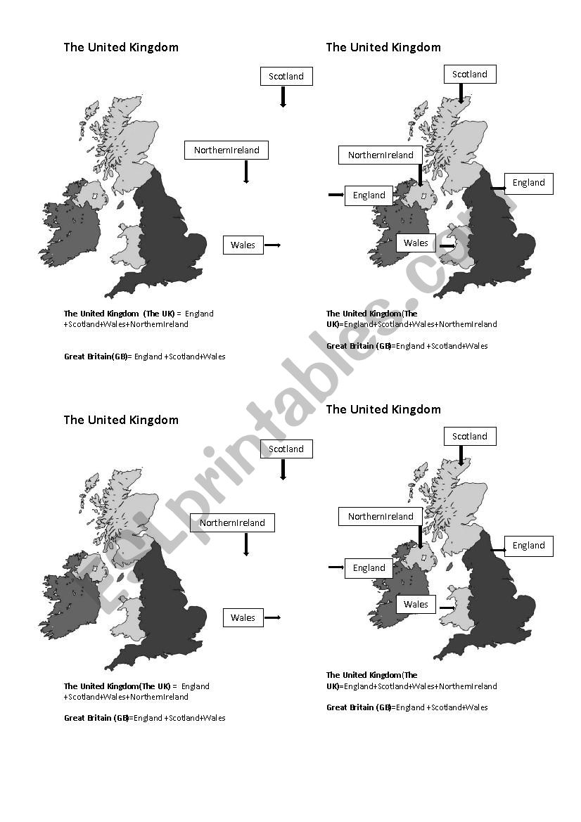 The United kINGDOM worksheet