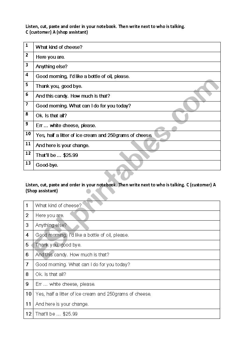 GOING SHOPPING  worksheet