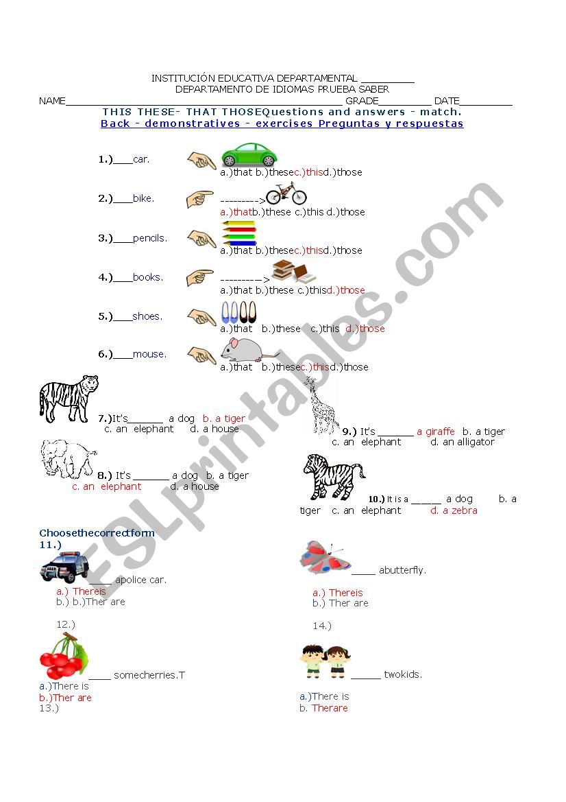 Evaluation  worksheet