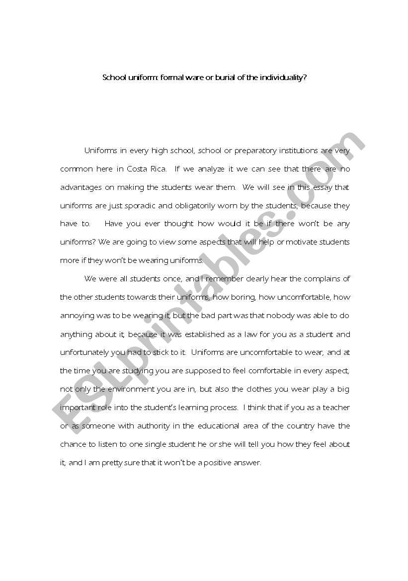 essay worksheet