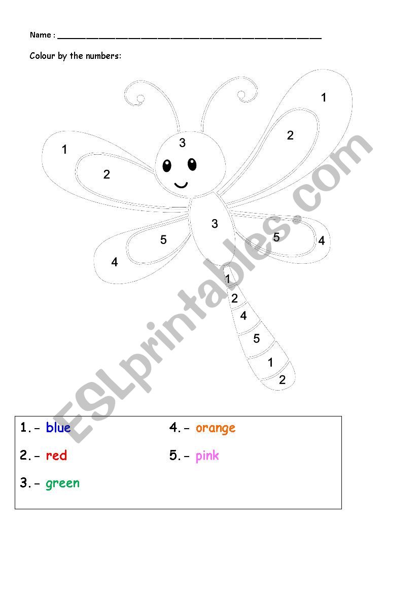 COLOUR THE BUTTERFLY worksheet