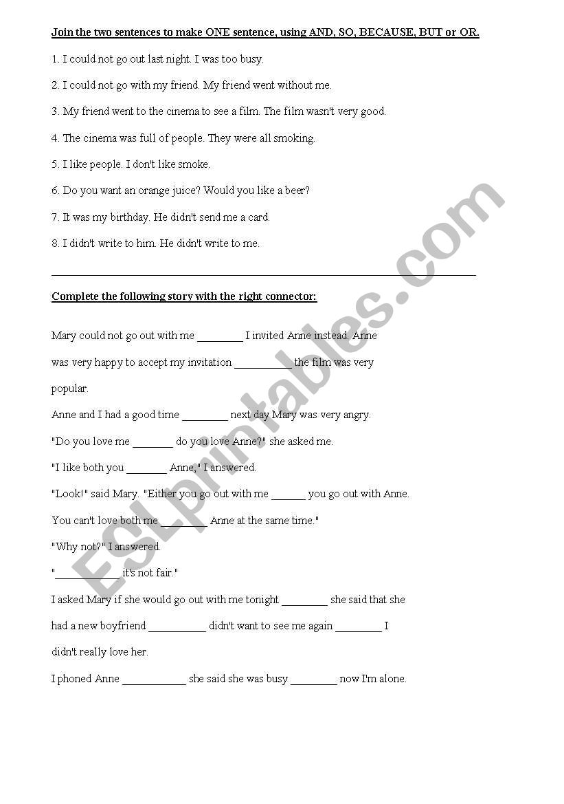 LINKING IDEAS worksheet