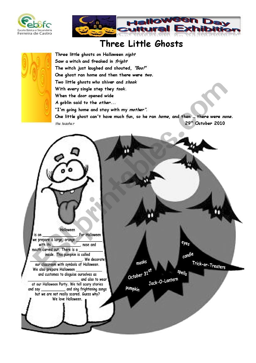 Halloween reading worksheet