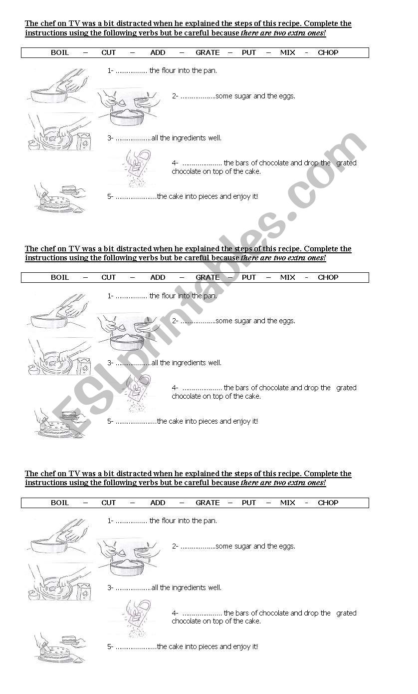 Recipe worksheet