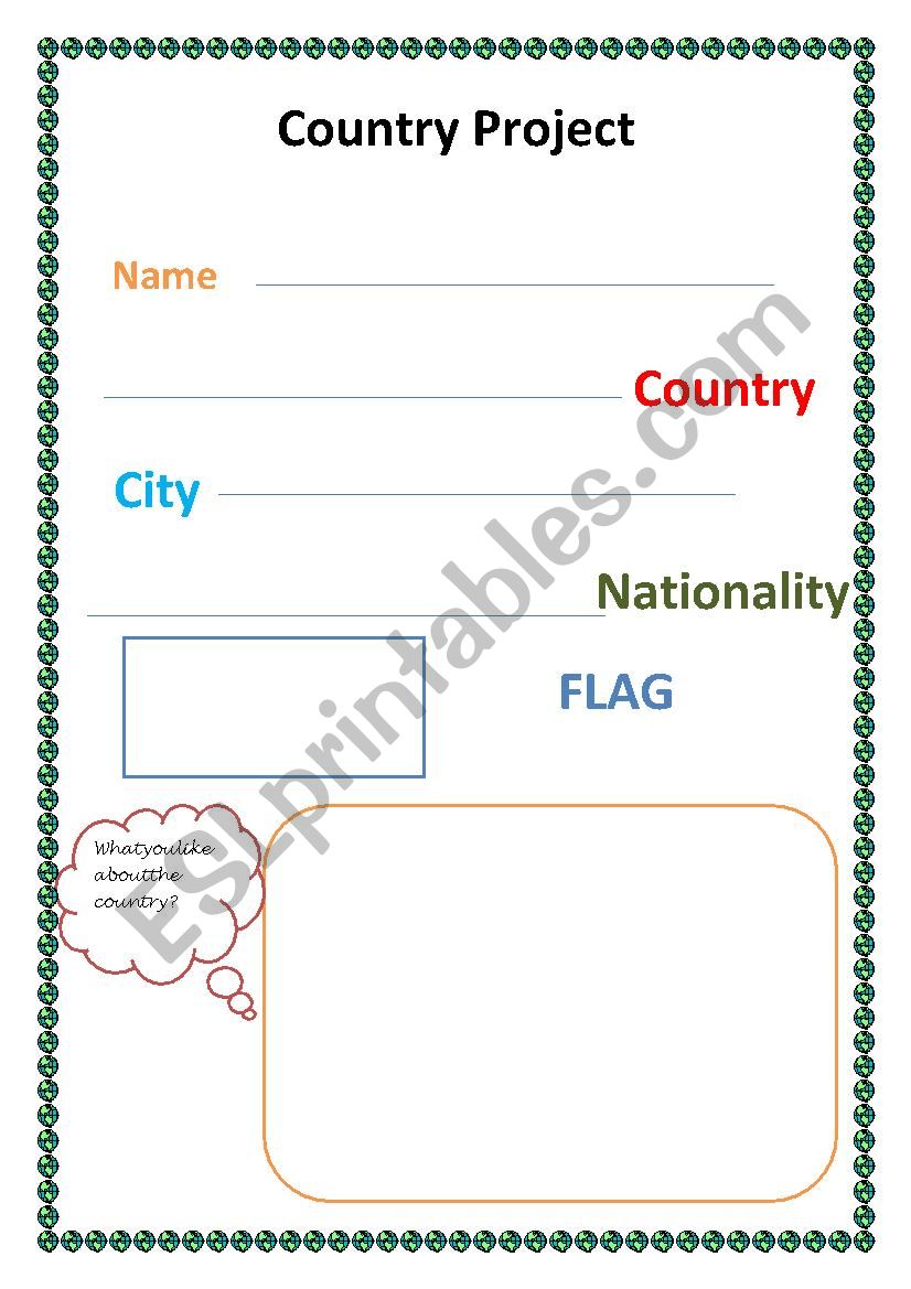 country project for kids worksheet