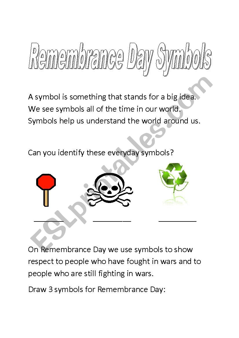 Rememberance Day Stamp worksheet