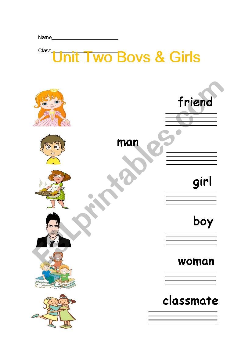 Boys&Girls worksheet