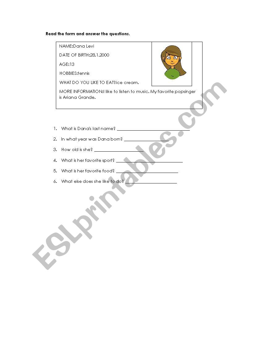 Fact File worksheet