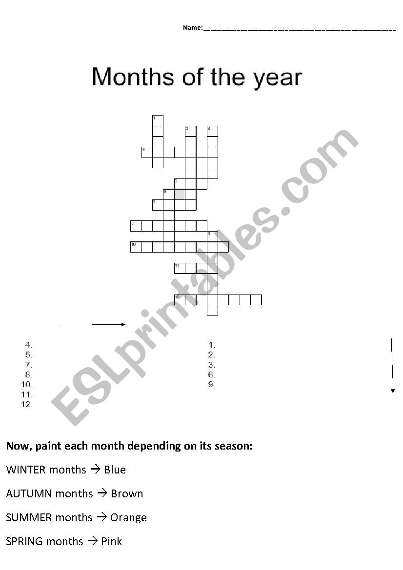 Months of the year (crossword)