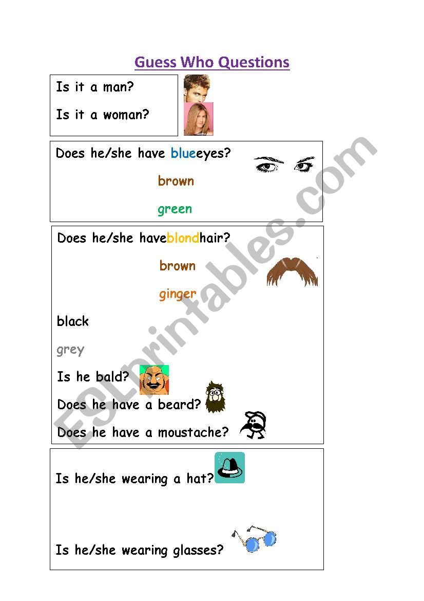 Who i s who? worksheet