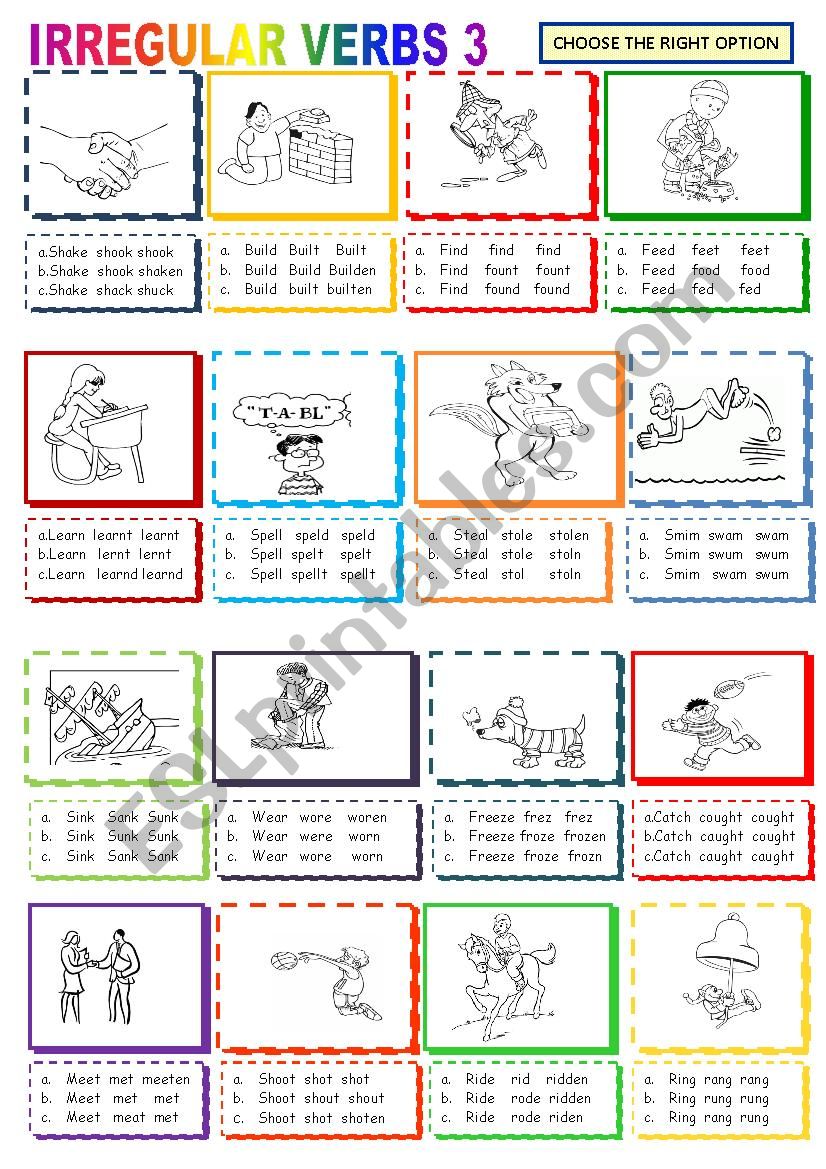 IRREGULAR VERBS 3 worksheet