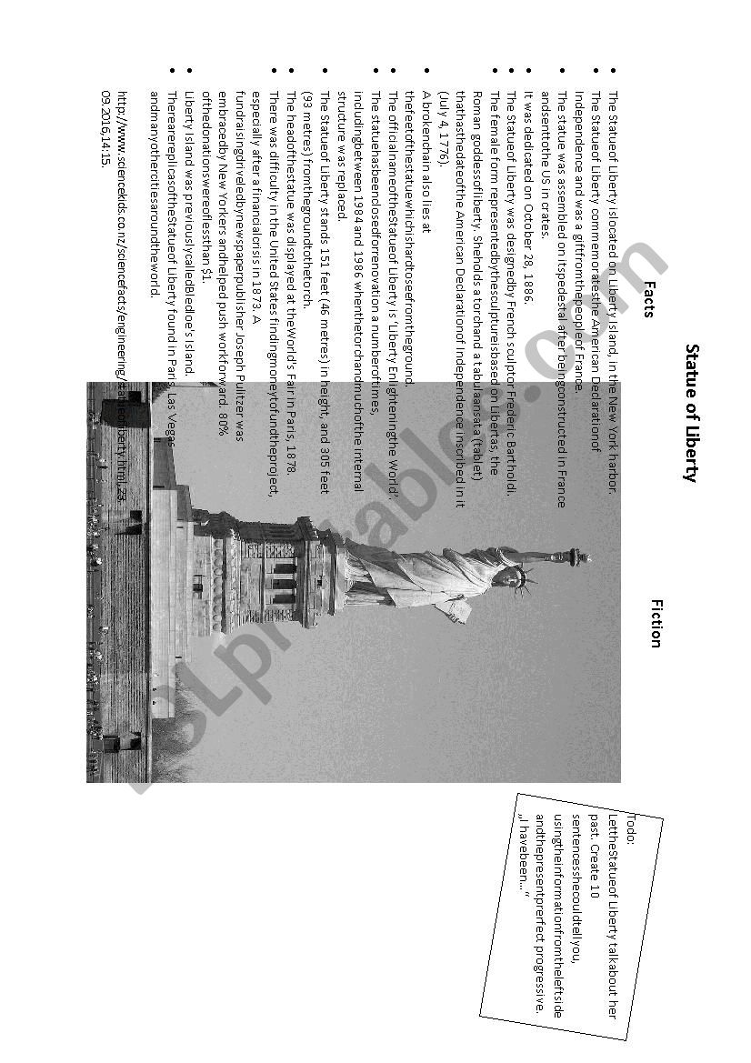 NYC, Statue of Liberty, Present perfect progressive, Creative NYC, Statue of Liberty, Present perfect progressive, Creative