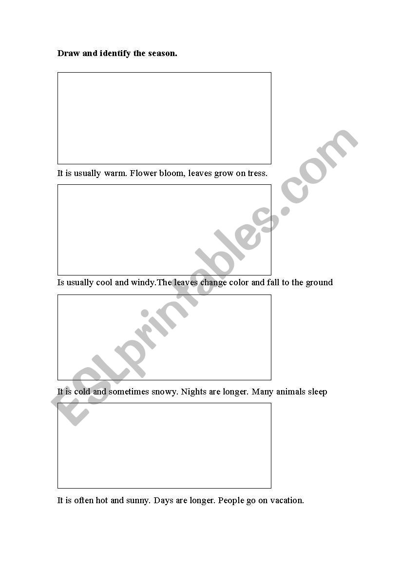 Seasons worksheet