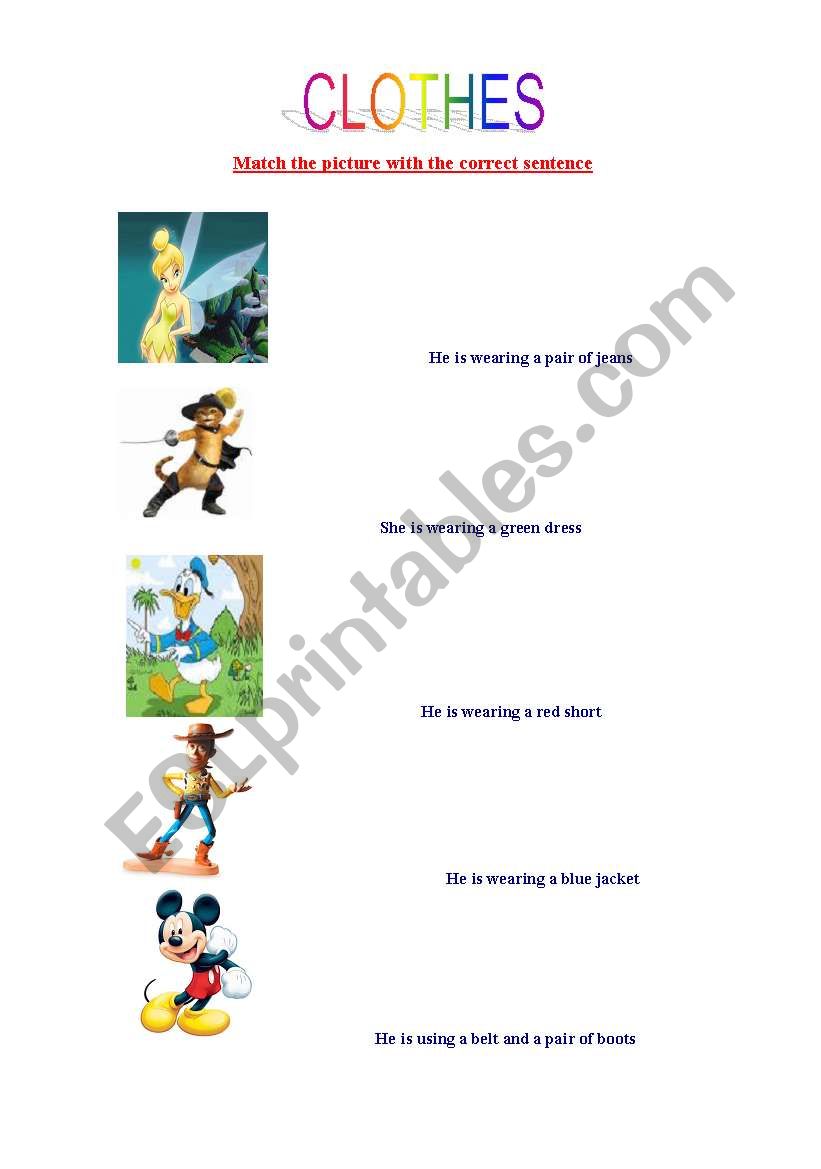 Clothes worksheet