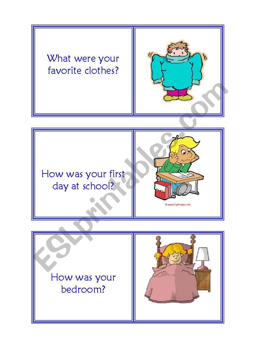 6th part childhood,was,were worksheet