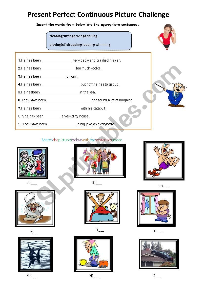 Present Perfect Continuous Picture Challenge
