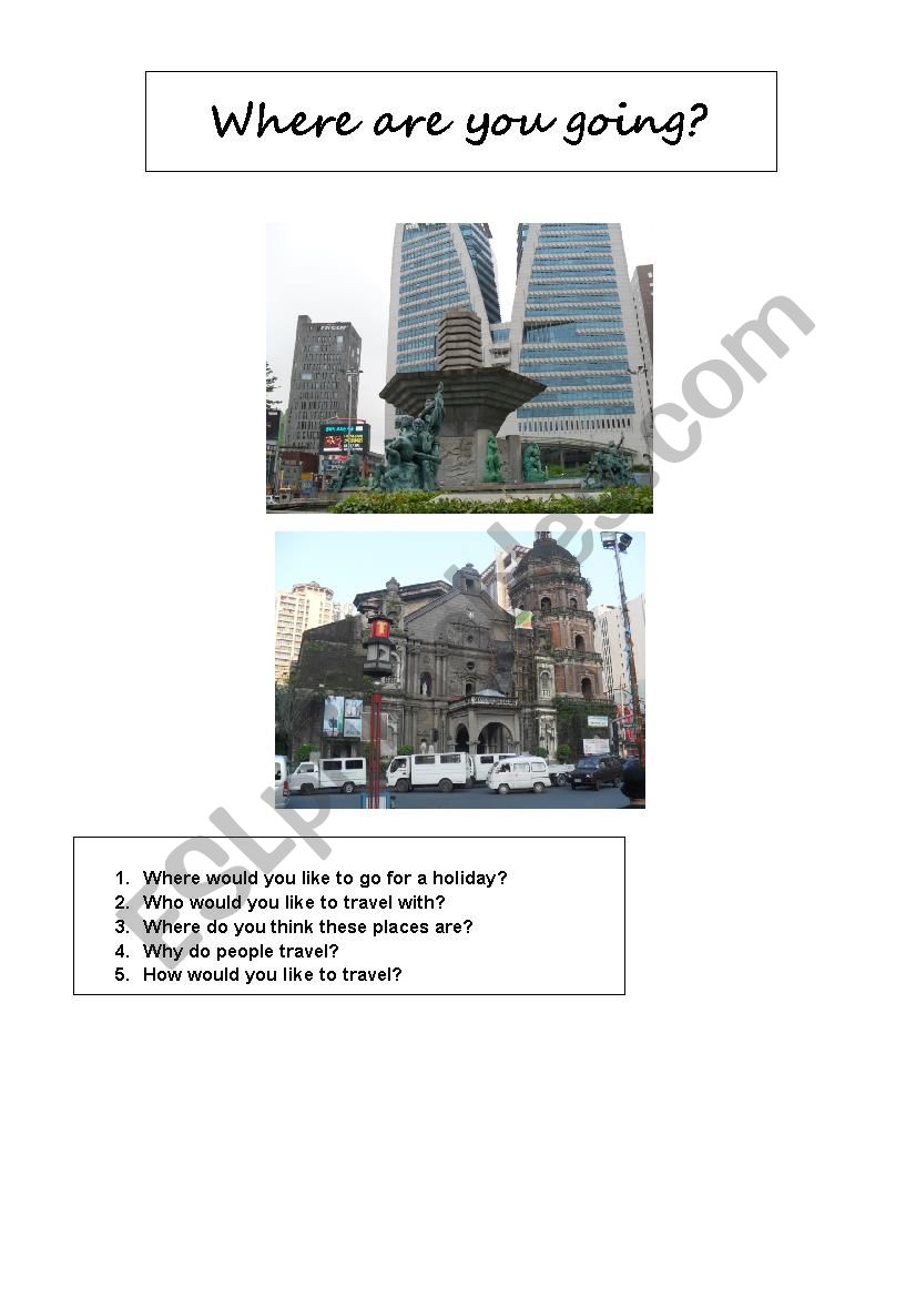 where are you going? worksheet
