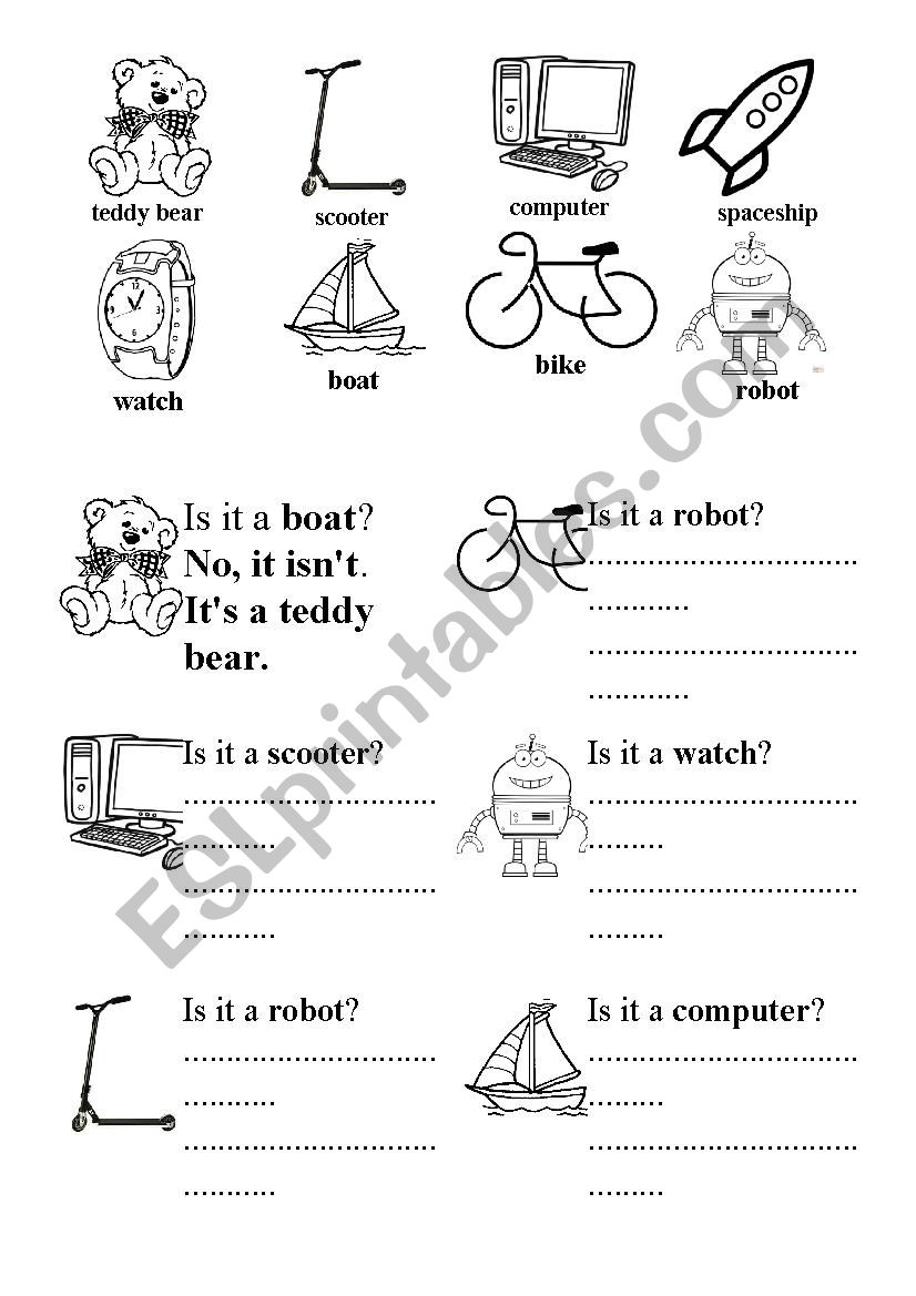 Toys Questions worksheet