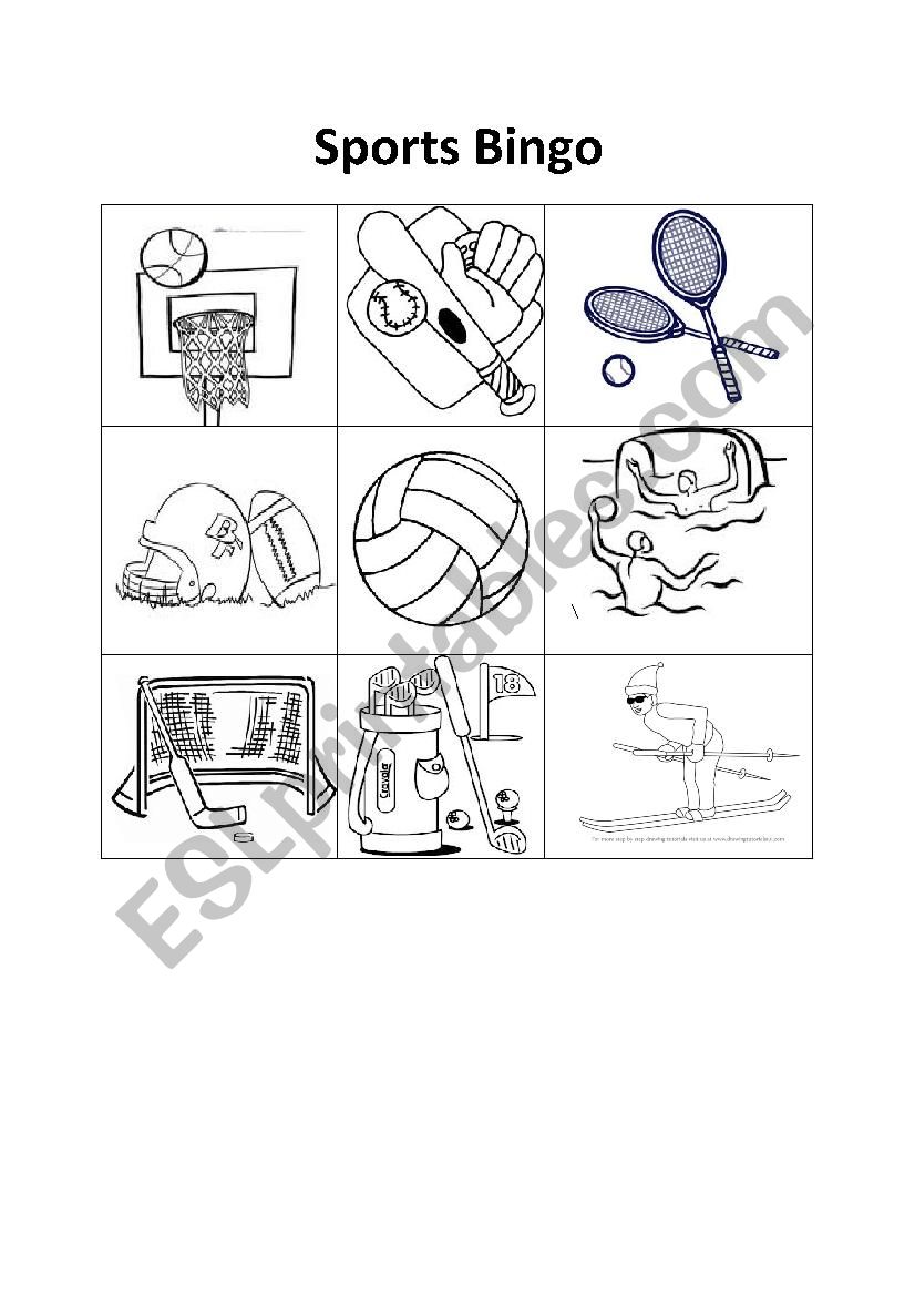 Bingo about Sports worksheet