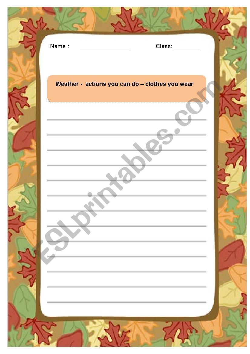 Autumn time worksheet