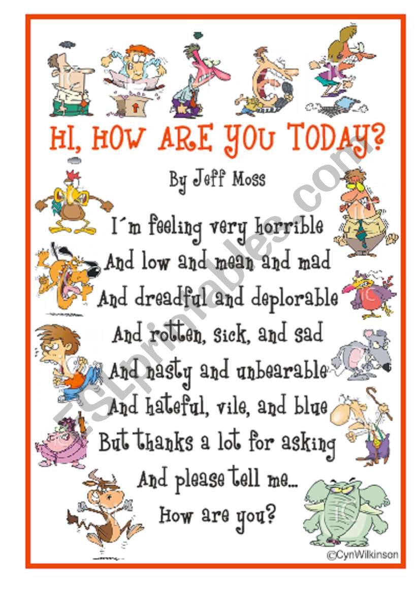 Poem: Hi, how are you today? by Jeff Moss