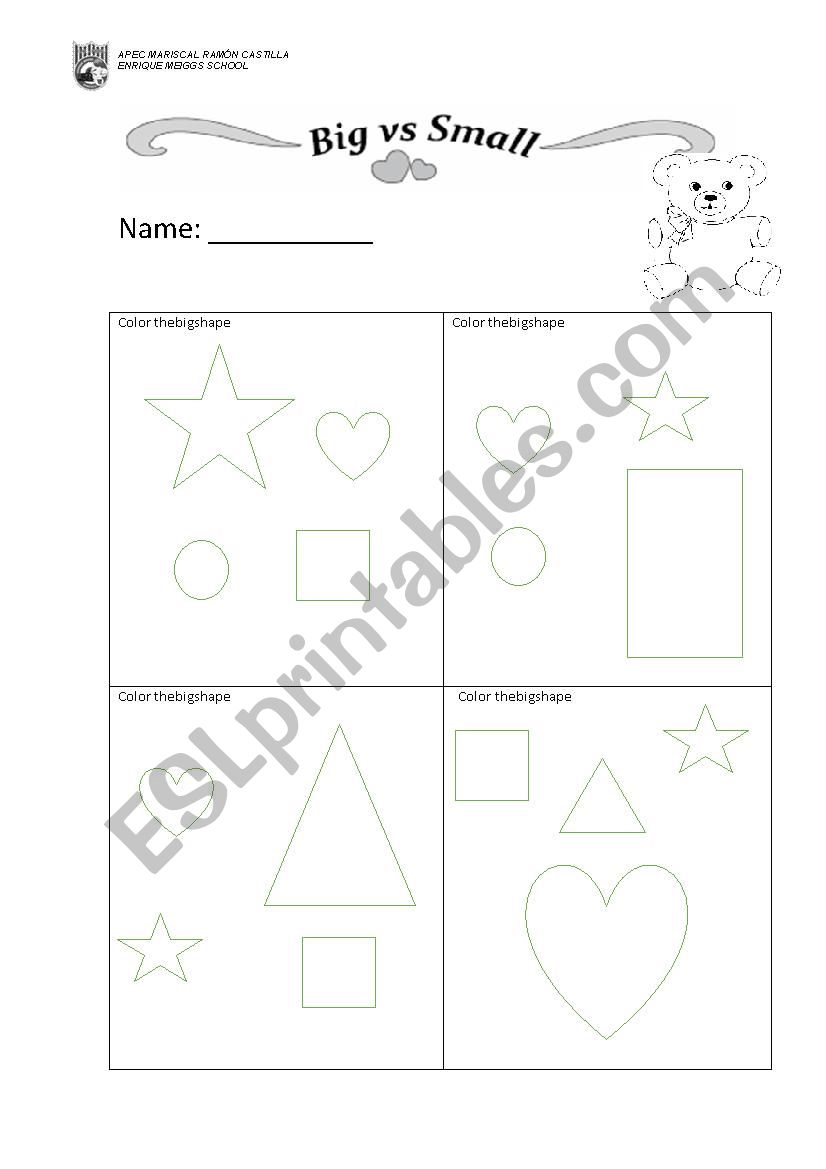 Big & Small worksheet