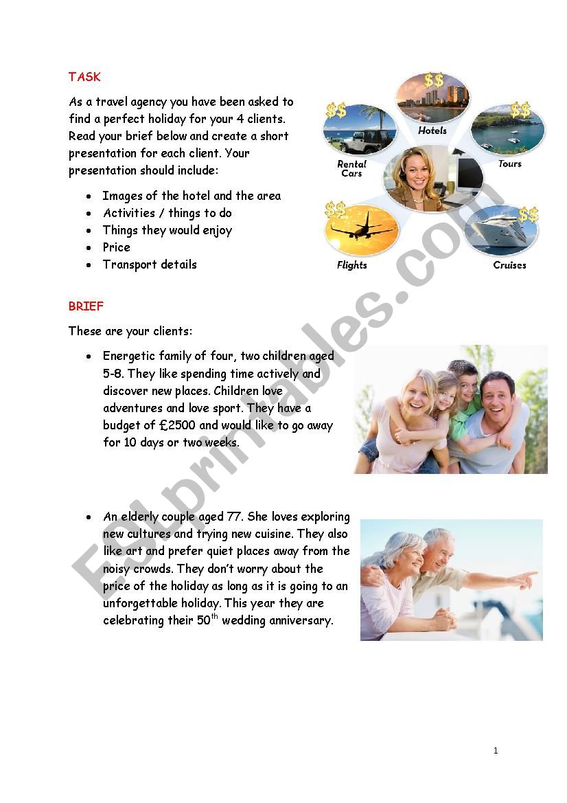 Travel agency  worksheet