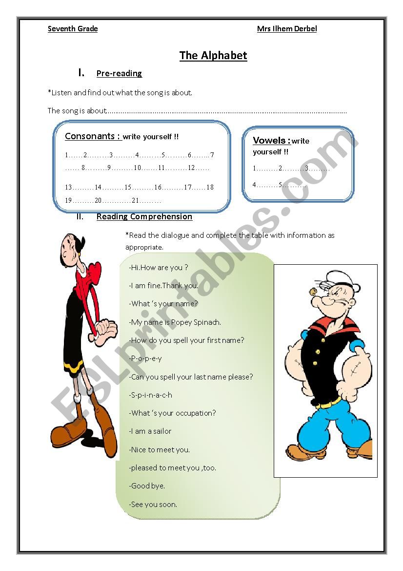 the english alphabet worksheet