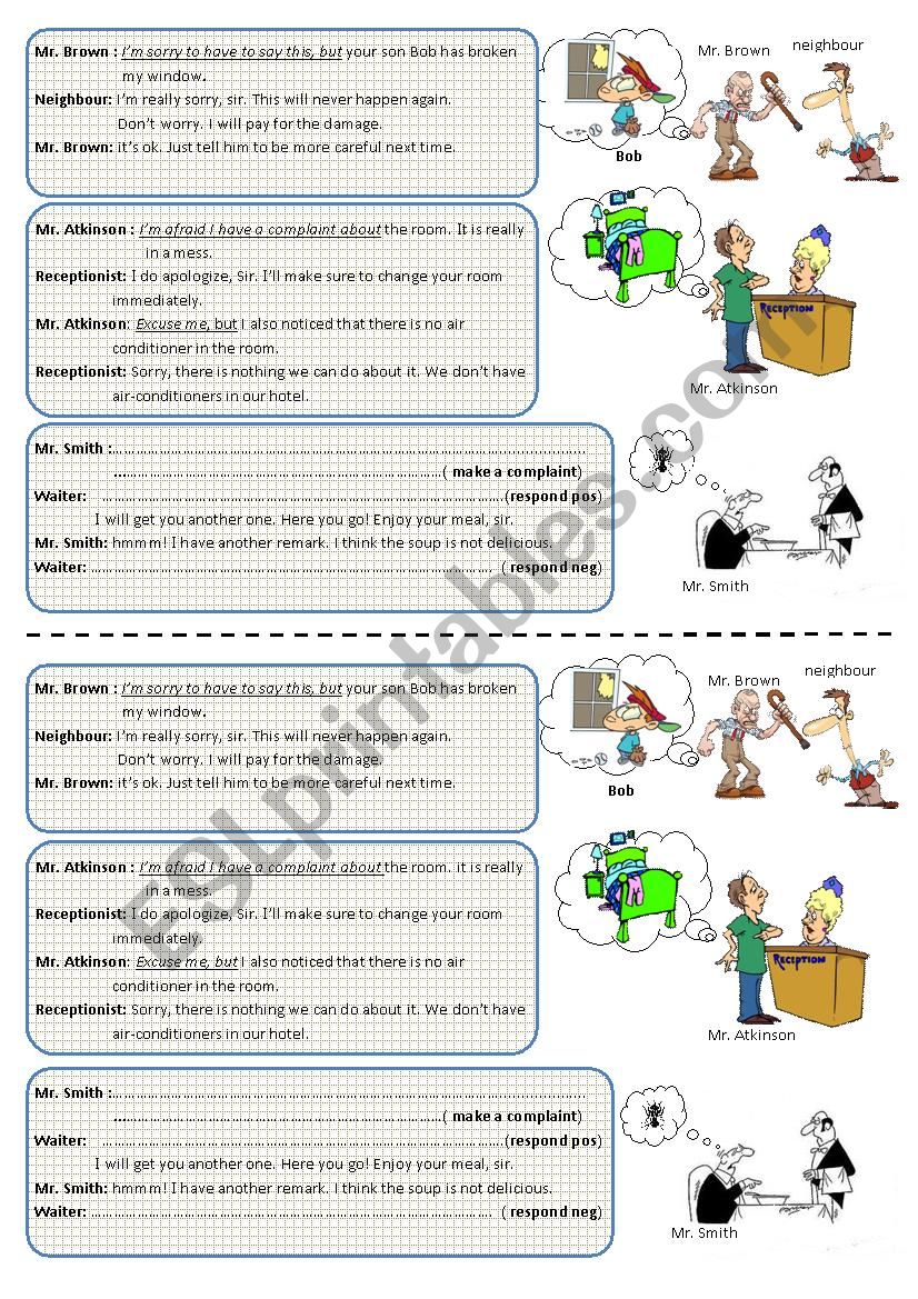 Making Complaints worksheet