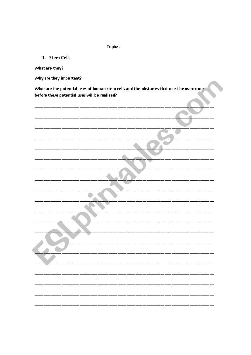 Speaking worksheet