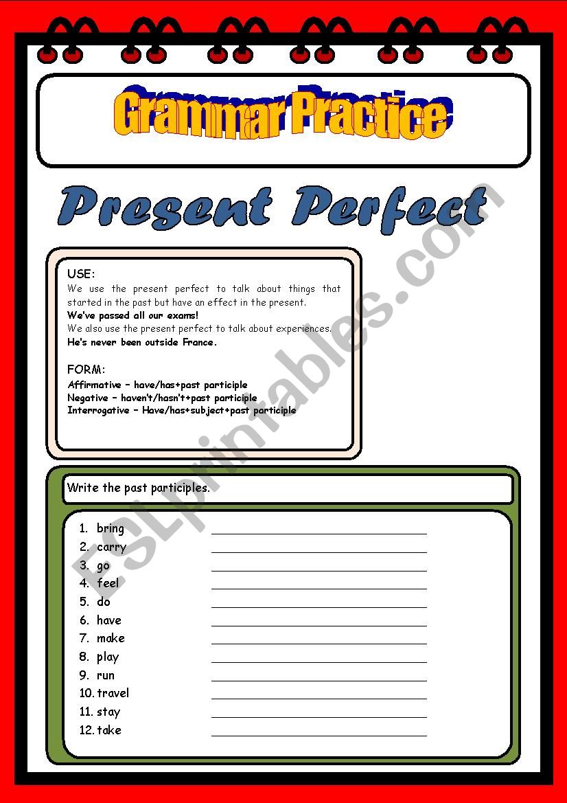 Present Perfect worksheet