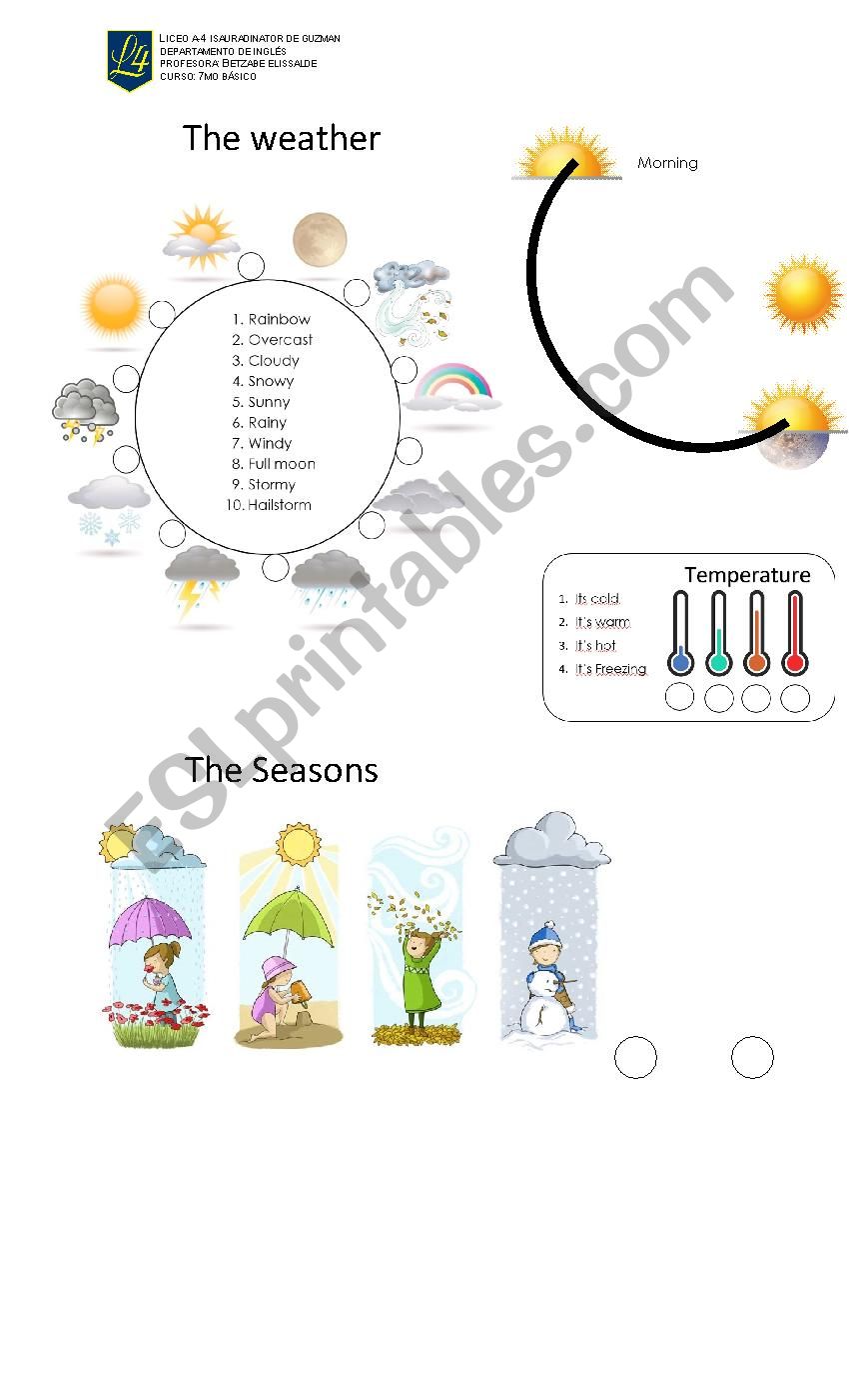 the weather vocabulary  worksheet