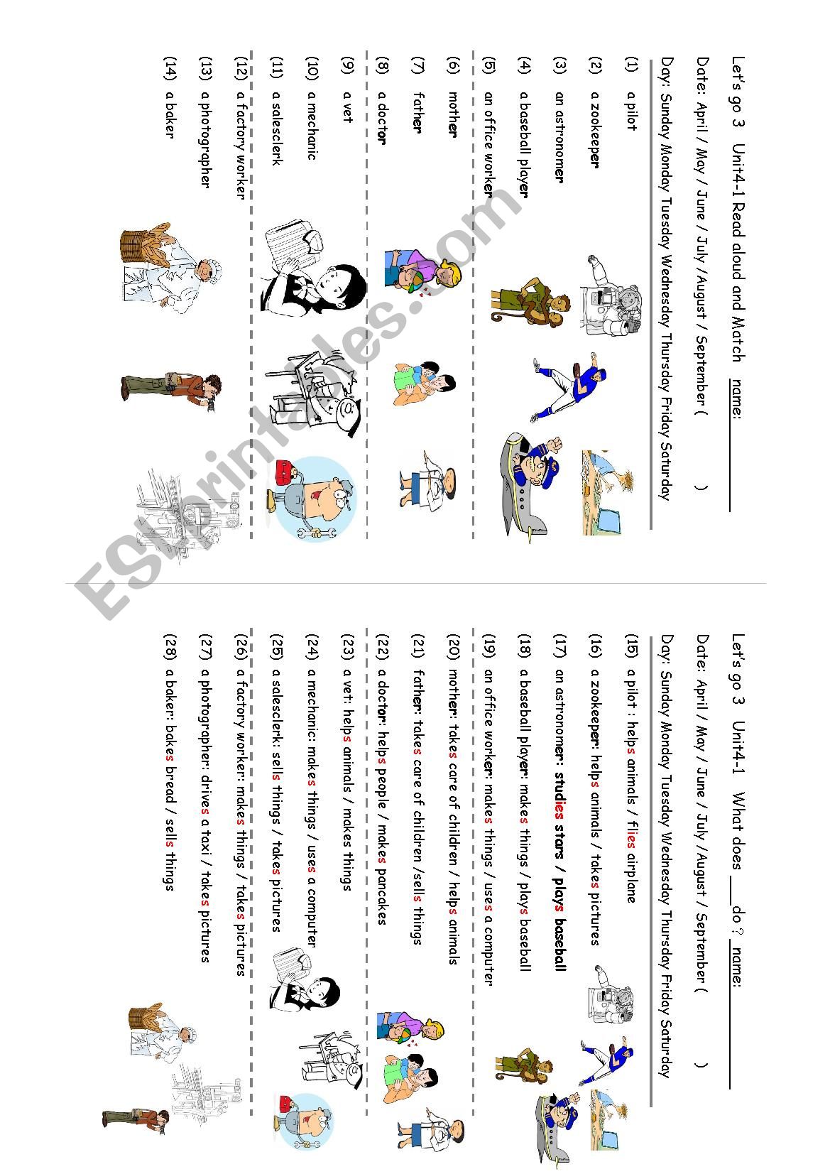 Occupations_What does a zookeeper do?_Let´s Go 3 Occupations_What does a zookeeper do?_Let´s Go 3