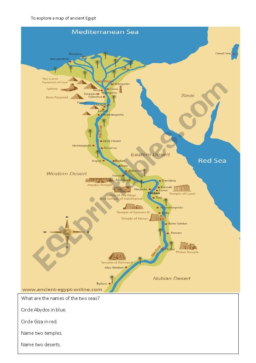 egypt geography worksheet worksheet
