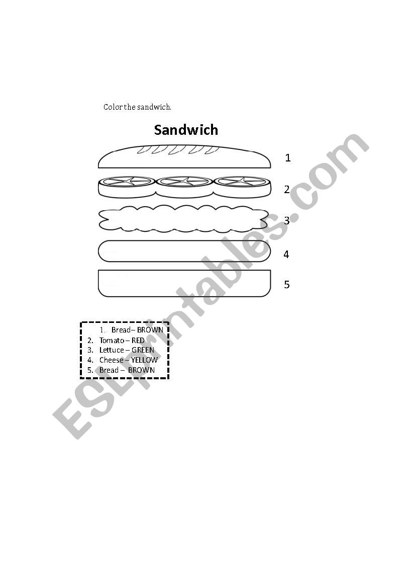 FOOD worksheet